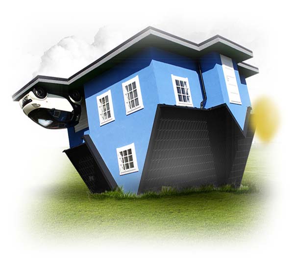 Foto Dom do góry nogami